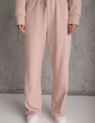 swest Set trening pantaloni Wide Leg și bluză cu glugă și aplicații Nailena Roz