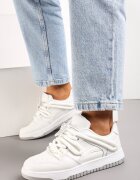 szixth june Sneakers Albe cu Șireturi Groase și Aplicație în Formă de Stea Alesine