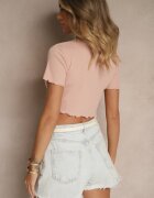  T-shirt roz închis din Bumbac din Tricot Reiat Adlesse