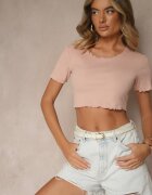  T-shirt roz închis din Bumbac din Tricot Reiat Adlesse