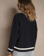 tandem Pulover Bleumarin stil Preppy cu Cașmir și torsadat Belmire