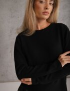 tandem Pulover clasic cu adaos de cașmir cu finisaj simplu Ganem Mov Negru