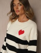 tandem Pulover simplu bej deschis cu amestec de cașmir decorat cu model în dungi Tarvane