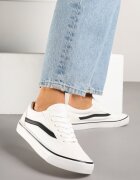  Tenisi Alb-Negru cu Patch Lateral Simeris