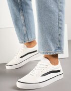  Tenisi Alb-Negru cu Patch Lateral Simeris