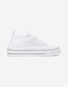  Tenisi Albi Slip-on cu Perforații și Șireturi Decorative Dennise
