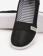  Teniși Negri Slip-on Sub Gleznă cu Fir Lucios Safeni