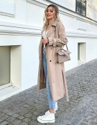  Trenci Bej Lung cu Cordon Antroshi