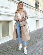  Trenci Bej Lung cu Cordon Antroshi