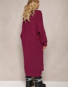 tricot station Cardigan Mov închis Lung cu Împletitură Lată Decorativă Havsana