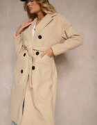 tricot station Palton Bej deschis Dublu rând Cu cordon Meollie