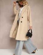 tricot station Palton Bej deschis Dublu rând Cu cordon Meollie