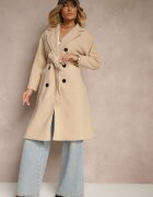 tricot station Palton Bej deschis Dublu rând Cu cordon Meollie