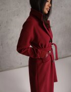 tricot station Palton Bordeaux cu două rânduri de nasturi cu cordon Meollie