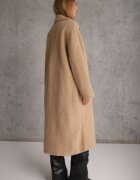 tricot station Palton Lung Bej Un rând de nasturi Croi oversize Vlekoma