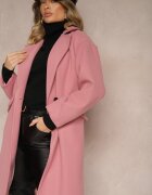 tricot station Palton Roz închis Dublu Lung Tadde