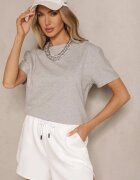  Tricou Clasic Neted Gri din Bumbac Detima