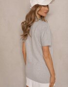  Tricou Clasic Neted Gri din Bumbac Detima