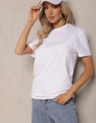  Tricou Clasic Simplu Alb din Bumbac Detima