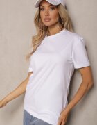  Tricou Clasic Simplu Alb din Bumbac Detima