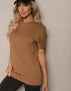  Tricou Clasic Simplu Maro din Bumbac Detima