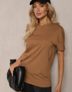  Tricou Clasic Simplu Maro din Bumbac Detima