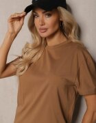  Tricou Clasic Simplu Maro din Bumbac Detima