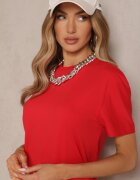  Tricou Roșu Clasic Simplu din Bumbac Detima