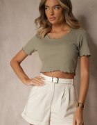  Tricou Verde închis din bumbac reiat Adlesse