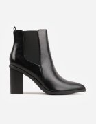 tulipano Botine elegante cu toc gros tip știbleti Kaspella Negre