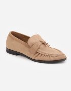 tulipano Mocasini cu fronseuri din imitație de piele întoarsă cu decorațiuni metalice Eiesha Bej închis