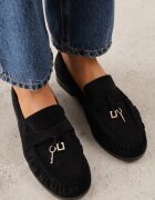 tulipano Mocasini cu fronseuri din imitație de piele întoarsă cu decorațiuni metalice Eiesha Negri