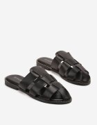 tulipano Papuci negri stil mules cu baretă împletită Zariette