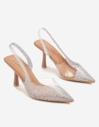 tulipano Sandale Maro Transparente Slingback cu Zirconii Harilssa
