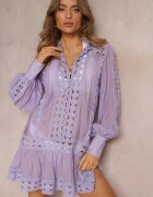  Tunică Violetă Dantelată Croi tip cutie Cu volan Nawal