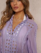  Tunică Violetă Dantelată Croi tip cutie Cu volan Nawal