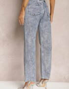 uiuj Blugi Albastri Mom Fit cu Textură Strălucitoare Vonea
