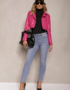 uiuj Blugi Albastru deschis Skinny cu efect decolorat și vopsea aurie Tilacema
