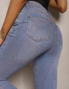 uiuj Blugi Albastru deschis Skinny cu efect decolorat și vopsea aurie Tilacema