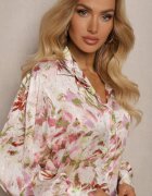 unigirl Cămașă Bej-Roz cu nasturi și imprimeu cu luciu metalic Crimalia