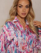 unigirl Cămașă clasică fucșia cu nasturi și manșete prelungite Keirania