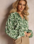 unigirl Cămașă Verde din material imprimat cu Mâneci Lungi Cyllia