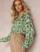 unigirl Cămașă Verde din material imprimat cu Mâneci Lungi Cyllia