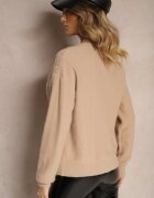 unigirl Cardigan Bej închis Ajurat cu nasturi Nolila