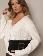 unigirl Cardigan Perforat Bej deschis cu nasturi Nolila