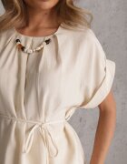 unigirl Compleu Rustic Bej din In și Viscoză Fustă și Bluză tip liliac Lilinney