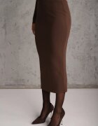 unigirl Compleu Tricotat Maro din Viscoză Elegant Cardigan și Fustă Unalaia