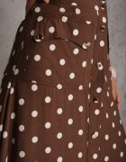 unigirl Fustă din viscoză cu talie înaltă în puncte cu nasturi Tadalion Maro