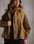 unigirl Geacă de tranziție Verde Supradimensionată cu croială tip bomber din bumbac și viscoză Birana