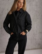 unigirl Jachetă de tranziție bomber cu croială de cămașă din bumbac cu buline Erittese Bleumarin